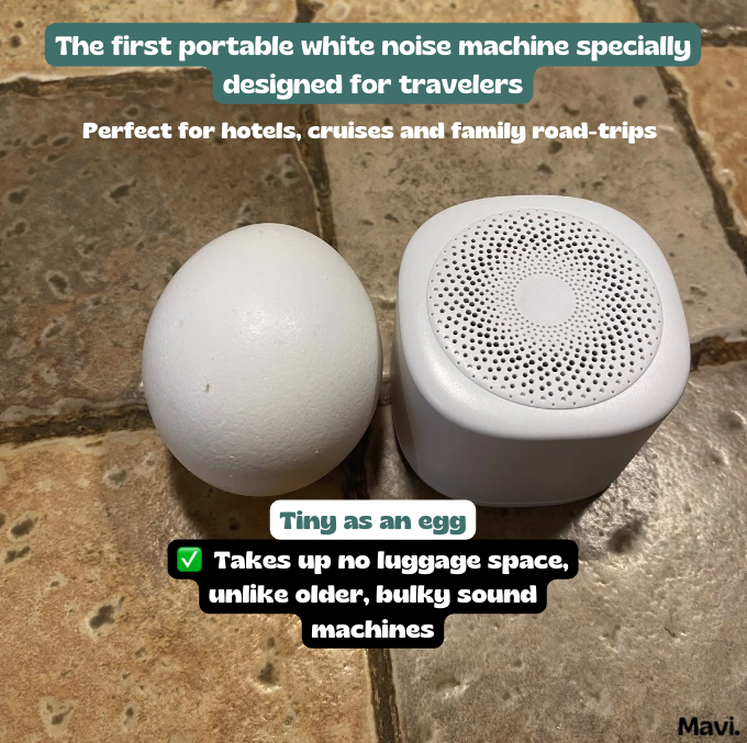 Mavi™ 2.0 : this tiny white noise machine will make you sleep like a baby during your trip