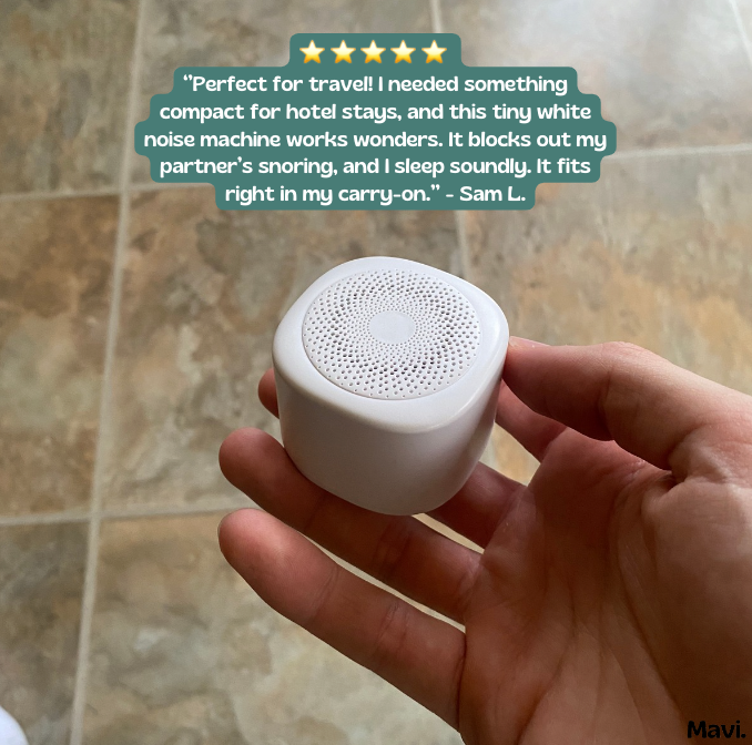 Mavi™ 2.0 : this tiny white noise machine will make you sleep like a baby during your trip